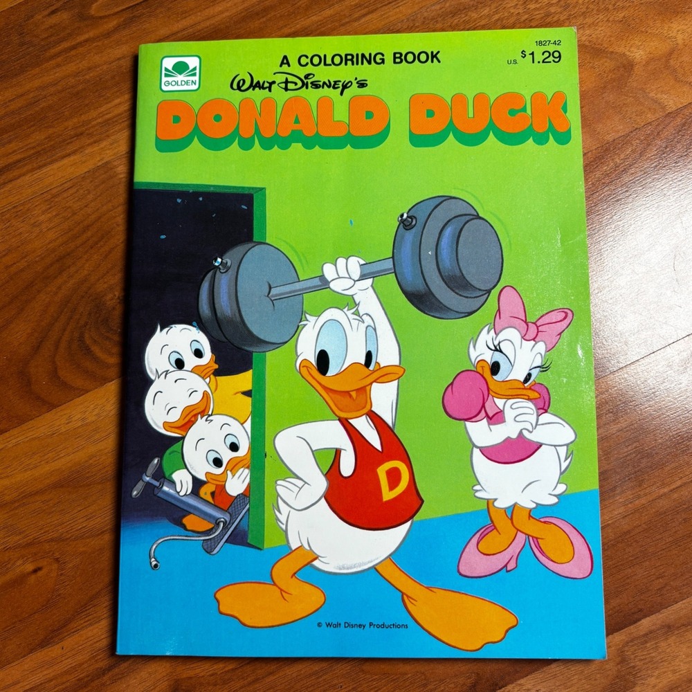 Vintage Walt Disney's Donald Duck Coloring Book Golden 1984‎ Activity, used